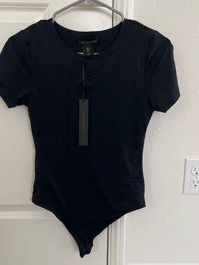 Harlow Black Short Sleeve Crewneck Bodysuit